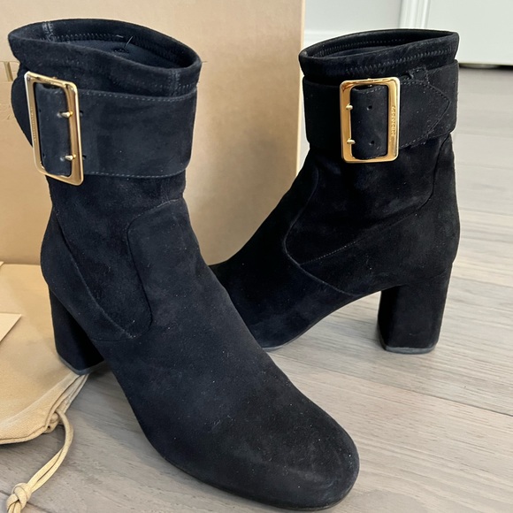 Burberry Trench Buckle Britannia 70 Suede Ankle Boots - Picture 6 of 13